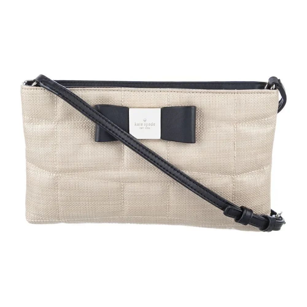 KATE SPADE Veranda Place Straw Maree Crossbody Bag W/ Vera Silk Scarf